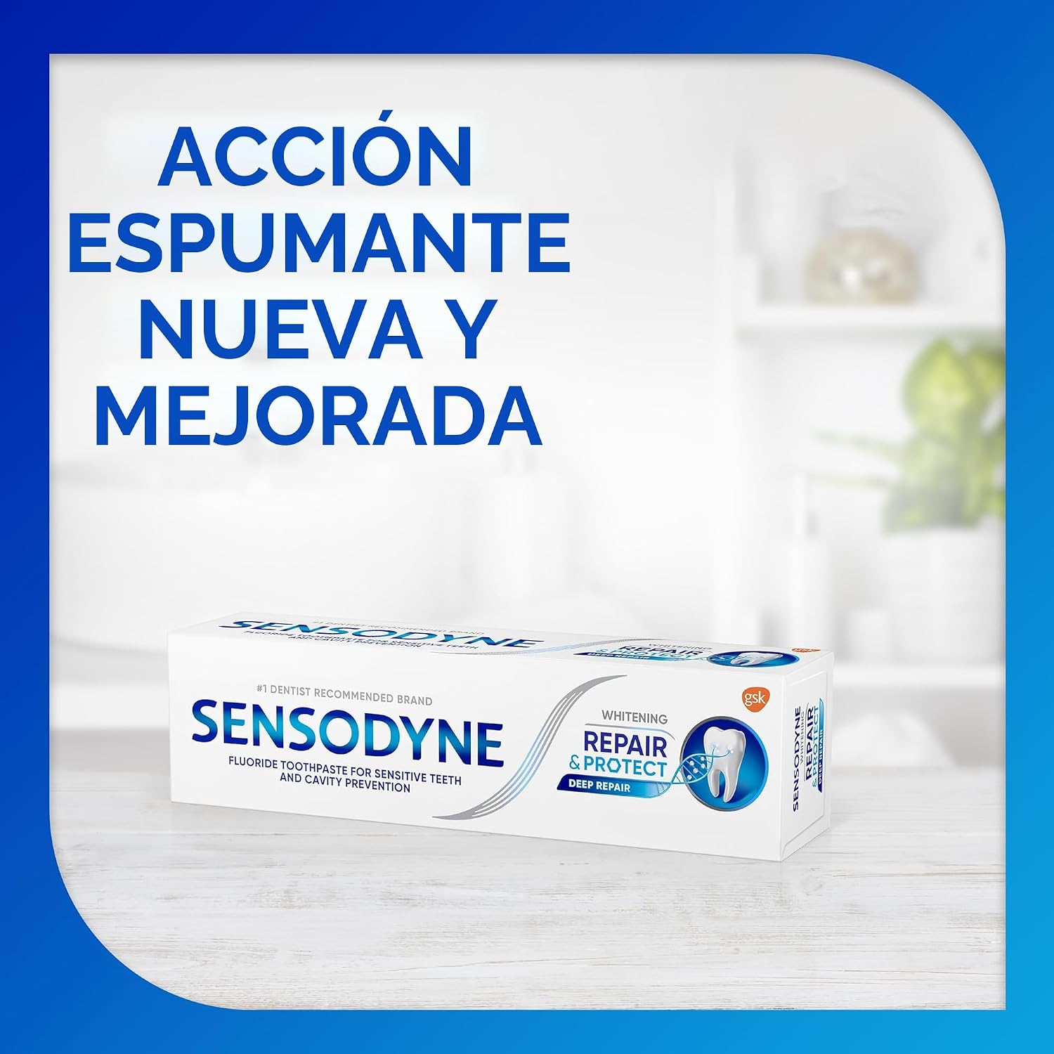 Sensodyne Repair and Protect - Pasta dental blanqueadora para dientes sensibles y prevención de caries, 3.4 onzas (paquete de 2)