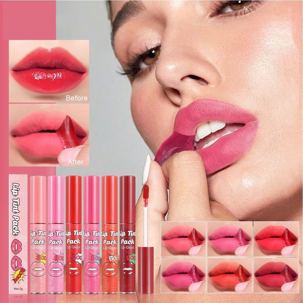 Removable moisturizing lip mask, lip gloss, removable lip stain, liquid lipstick, not easy to fade, easy to color, suitable for beginners, 24 hours waterproof, unique effect(05#)