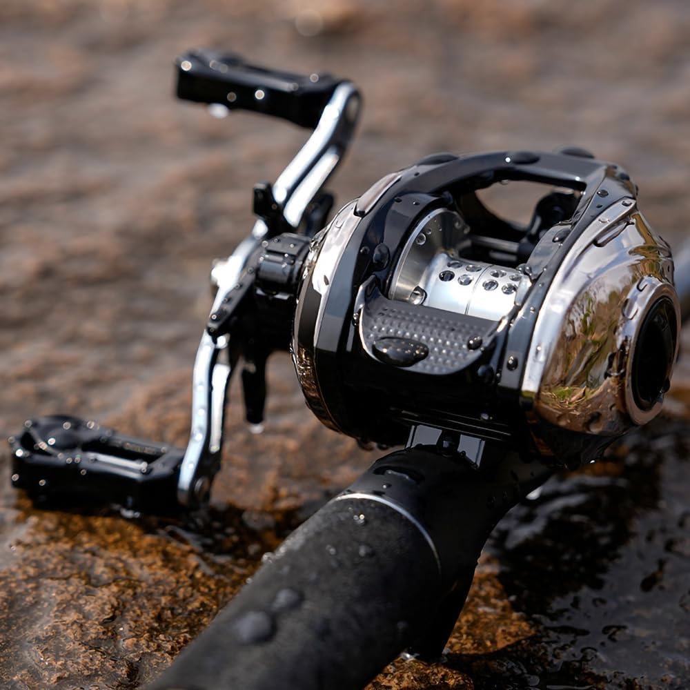 Bait Reel, Casting Reel, Lightweight, For Long Throws, Strong Magnetic Brake, Maximum Drag Force, 17.6 lbs (8 kg), Gear Ratio, 6.3:1, For Lakes, Rivers, Saltwater Fishing, Freshwater Fishing Reel