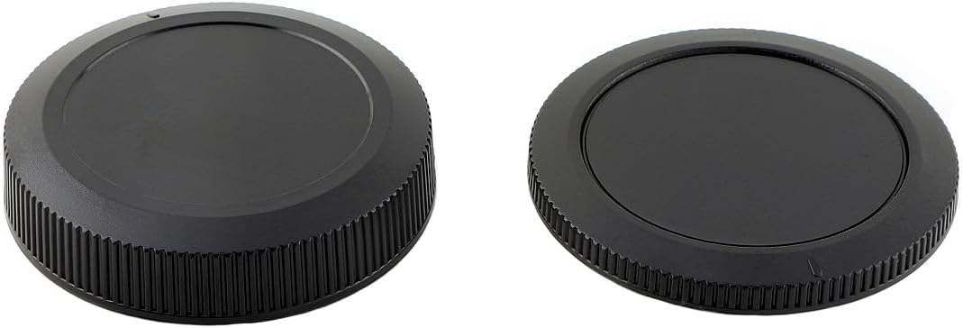 2 Pack Rear Lens Cap and Camera Body Cap Cover Kit for Canon EOS R50 R10 R8 R7 R6 R6 Mark II R5C R5 R3 RP R Ra RF Mount Mirrorless Camera