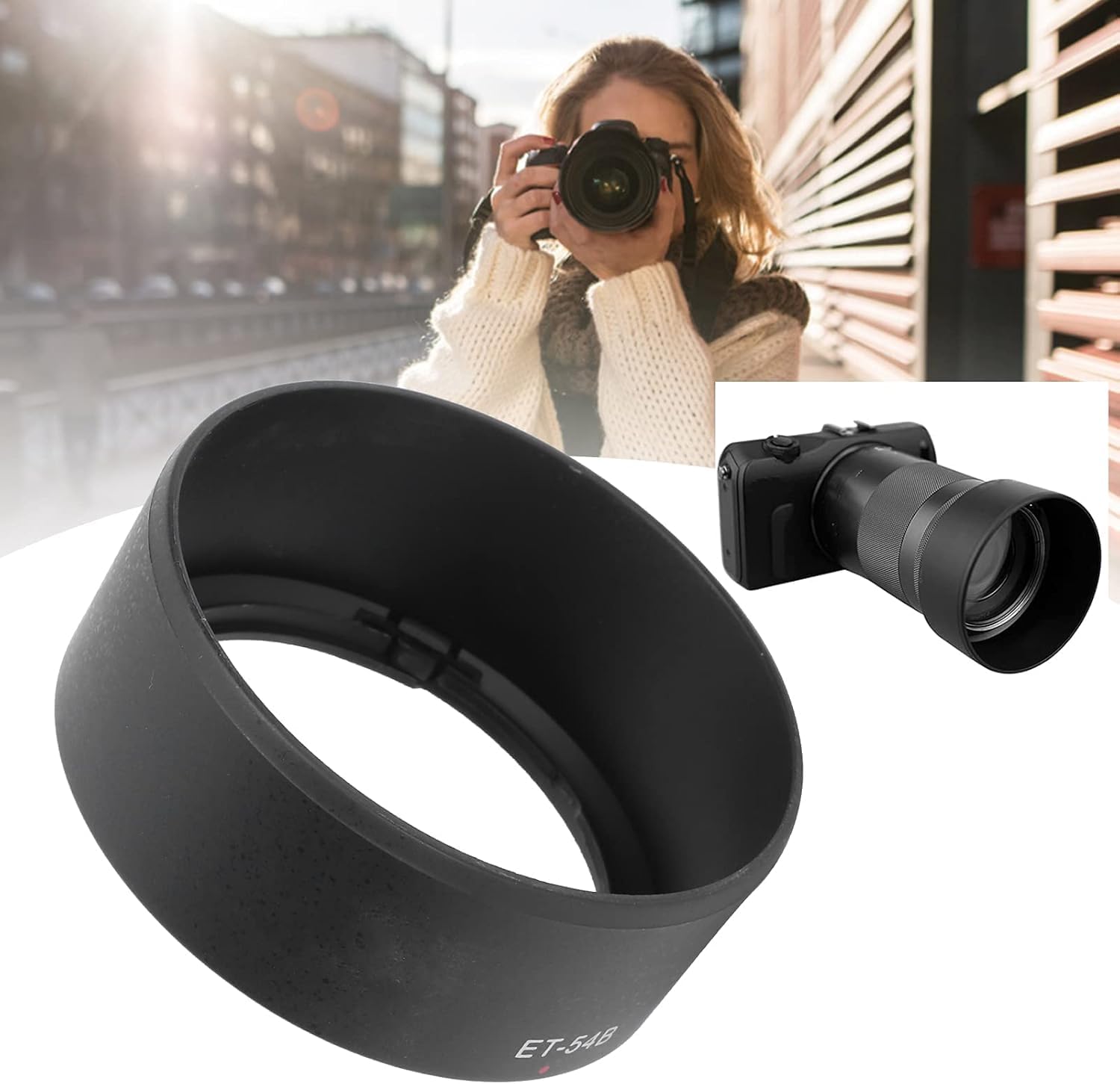 Lens Hood ET‑54B Canon Reversible Protective Lens Hood EF‑M 55‑200mm F / 4.5‑6.3 ISSTM 52mm EOS M3 M10 EF-M