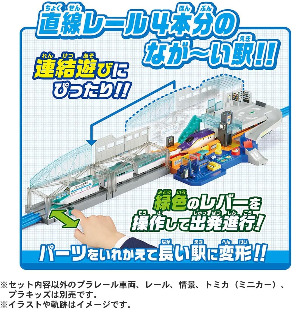 Takara Tomy Plarail Lever Action & Sound! Big Station Train Toy Vehicle Set for Ages 3 and Up