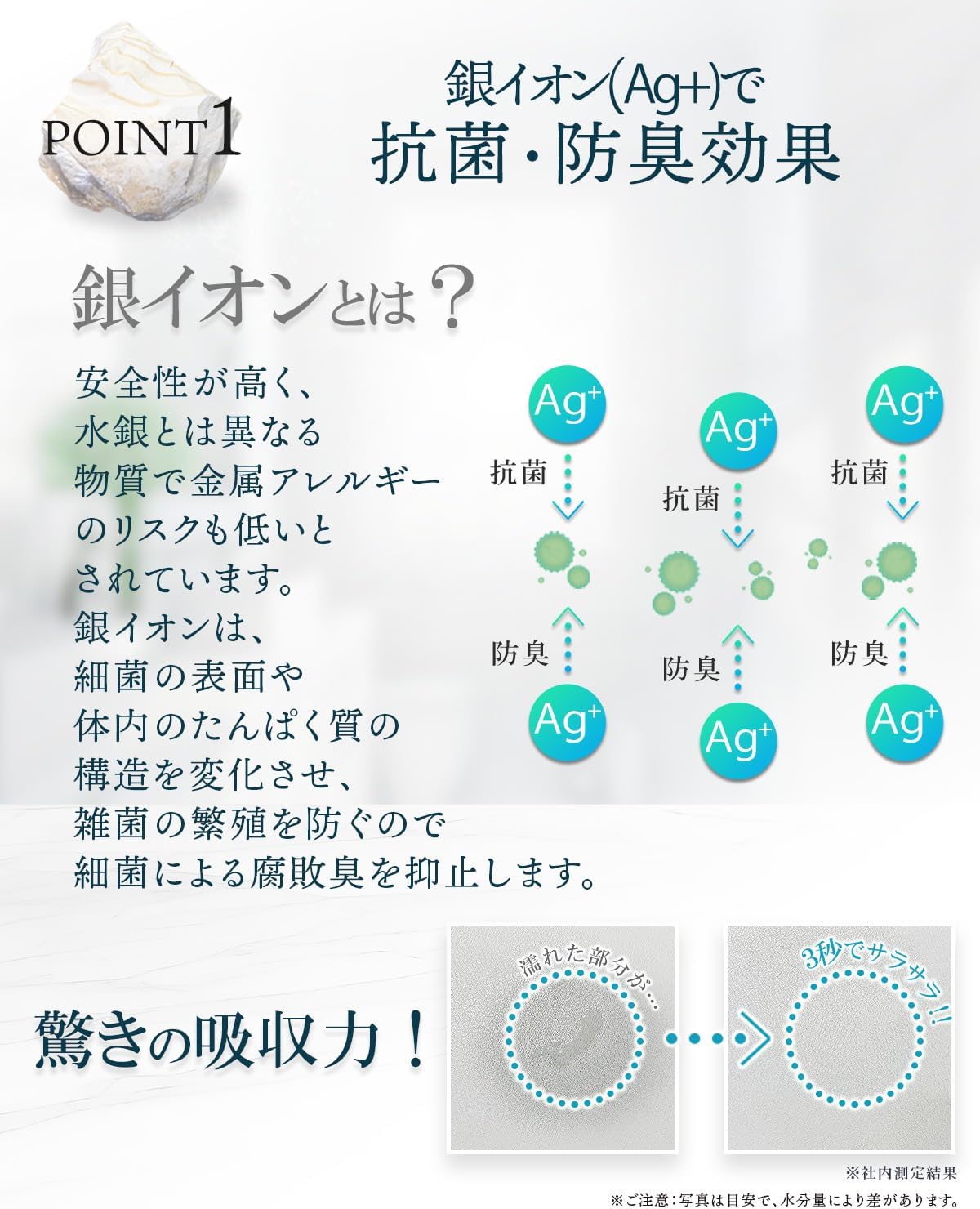 Coaster Diatomaceous Earth, Made in Japan, Silver Ion, Stylish, Water Absorption (2 Square, Light Gray)