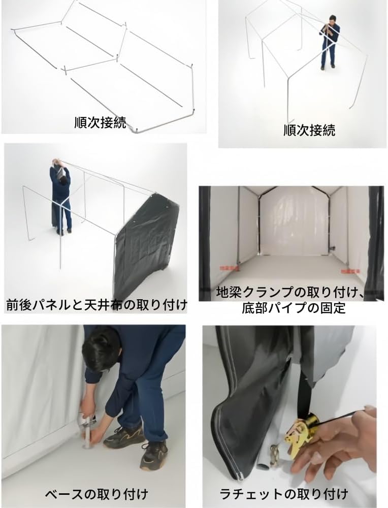 WXQバイクガレージ サイクルハウス 自転車テント ガレージテント防水＆UVカット 梅雨対策 屋外物置 自転車置き場 家庭用 休憩所 農機具 倉庫 収納庫 2-5台用 (1.8*3*2M)