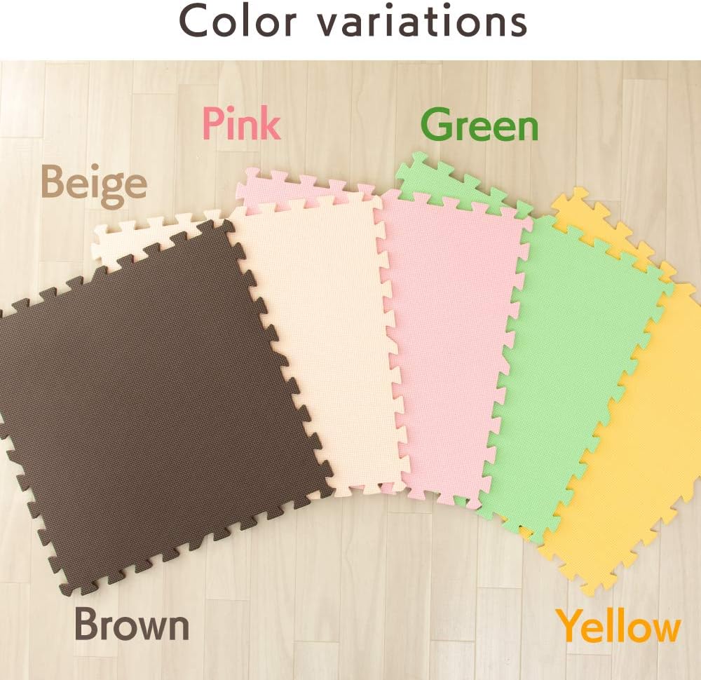 Iris Plaza PEJTM-602 Joint Mat, Large, 23.6 inches (60 cm), 0.8 inches (20 mm), Color Mat, Soundproofing, Scratch-Resistant, For Pets, Babies, Beige, 23.6 x 23.6 inches (60 x 60 cm), Set of 4