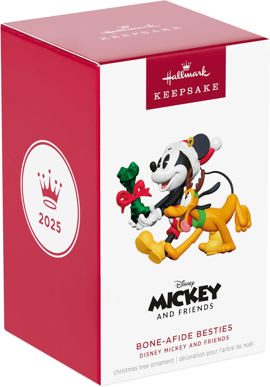 Hallmark Keepsake - Adorno de Navidad colgante 2025, Disney Mickey y sus amigos Bone-afide Besties, Regalos para fans de Disney