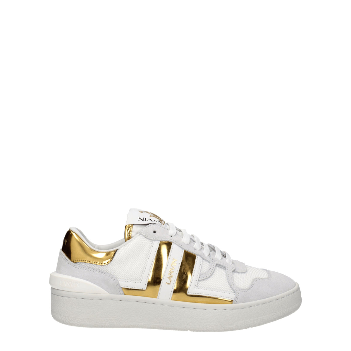 Lanvin ランバンスニーカークレイレディースファブリックホワイト/ゴールド - Image 7