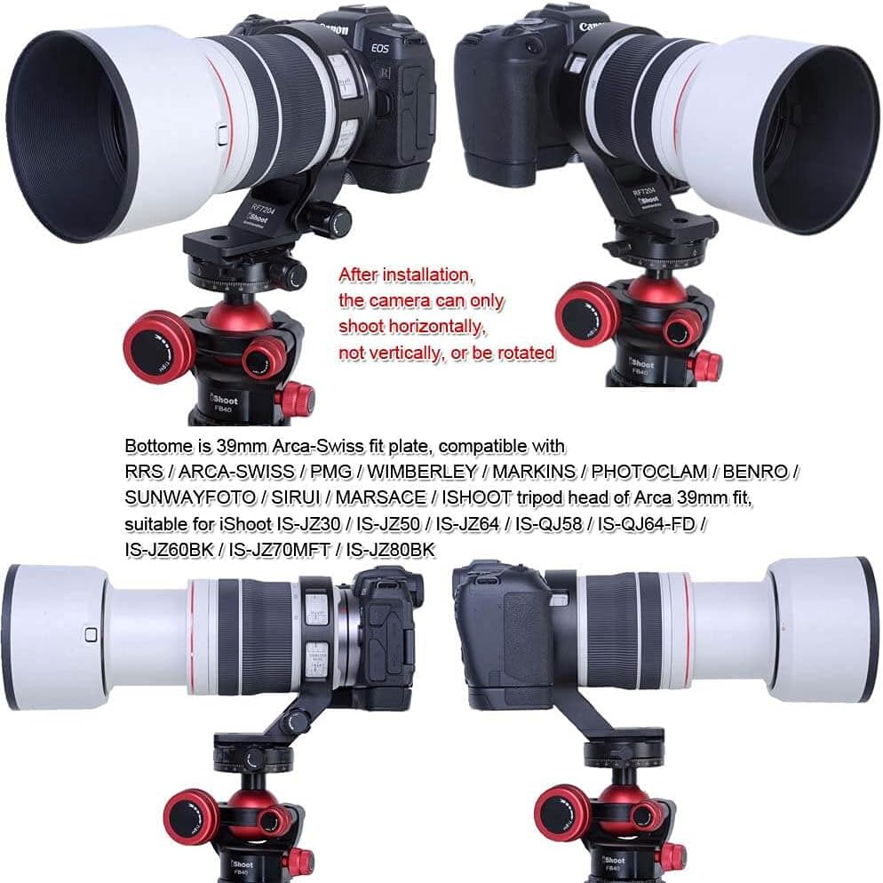 iShoot Camera Ring Tripod Mount, Tripod Mount Ring, Lens Support Collar, Lens Bracket Collar, Tripod Socket, Compatible with Canon RF 70-200 f/4L IS USM