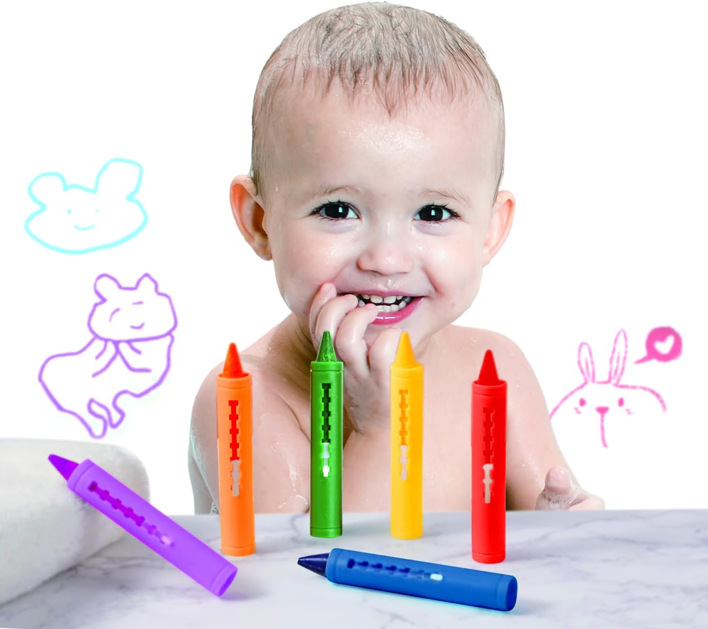 Bathcrayons BATH-6C Bath Crayons Set of 6 Colors