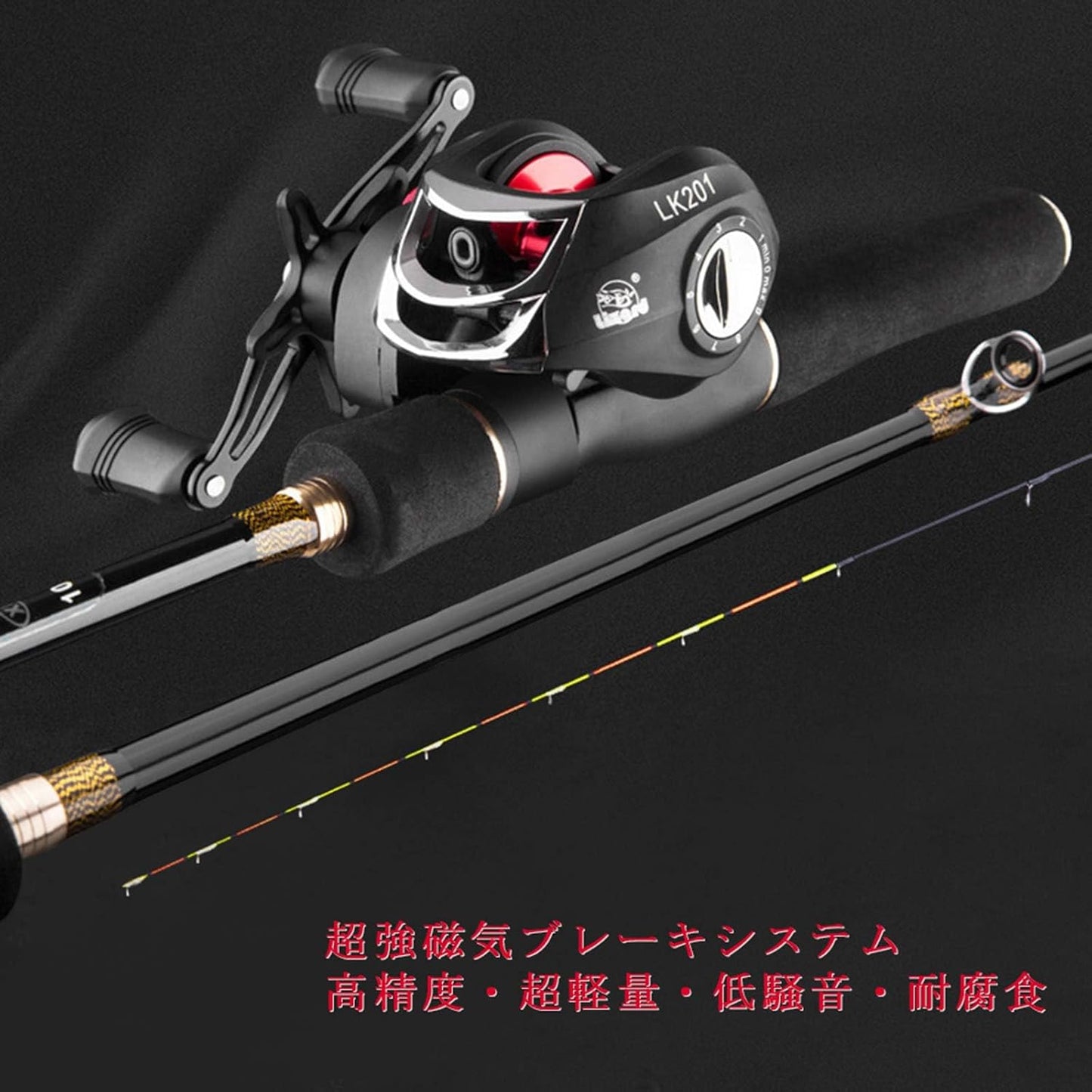 Bait Reel, Saltwater Fishing, Freshwater Fishing, Magnetic Brake, 7.2:1 Gear Ratio, 17+1BB, Maximum Drag Force, 17.6 lbs (8 kg), Bass Fishing, Fishing Reel, Lightweight, Left/Right Handle (Left