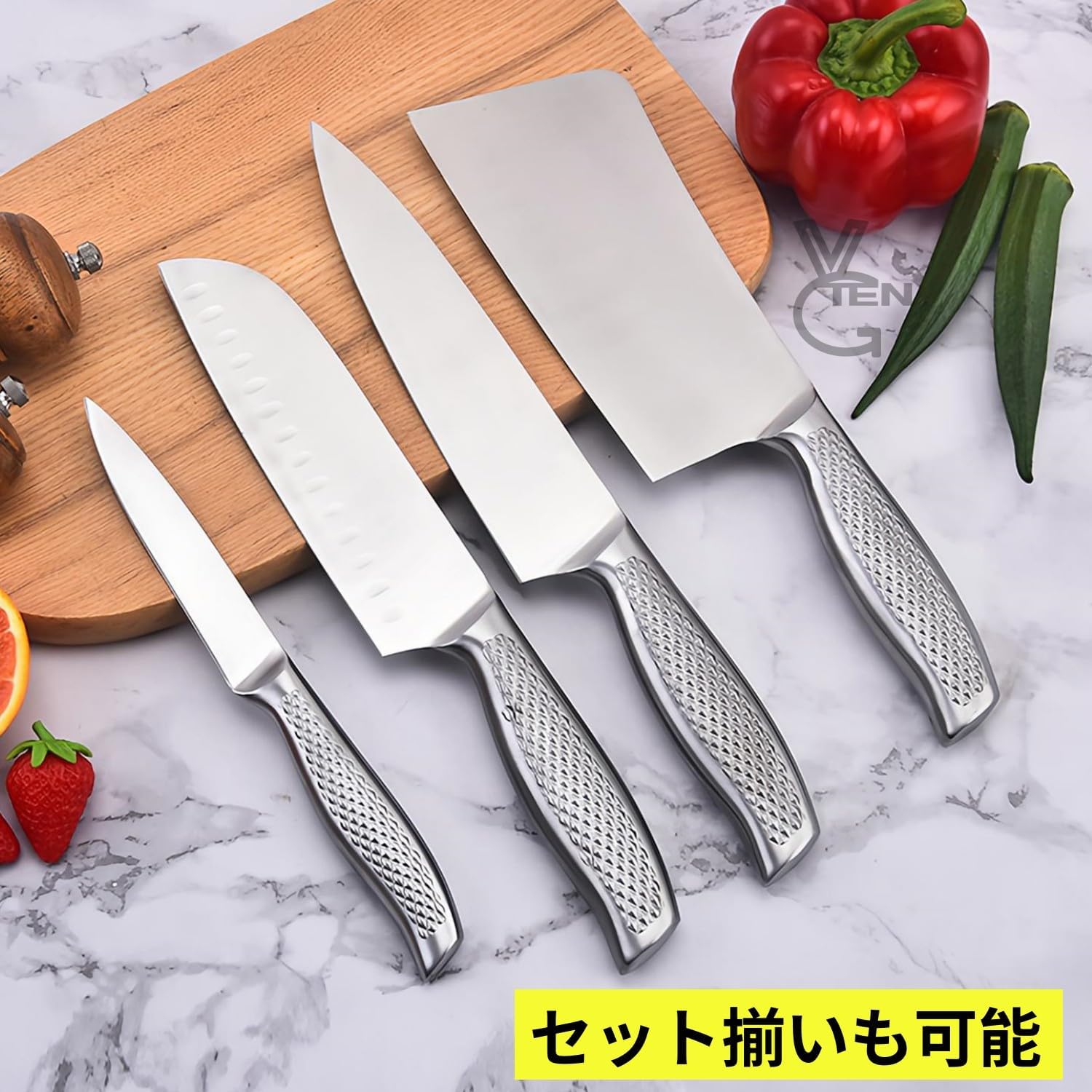 Santoku Knife, Blade 6.7 inches (170 mm), Sharp, All Stainless Steel, Depot Treatment, All-Purpose Knife, Double-edged, Left-Handed, For Cutting Meat, Vegetables, Fish, Kitchen Supplies,