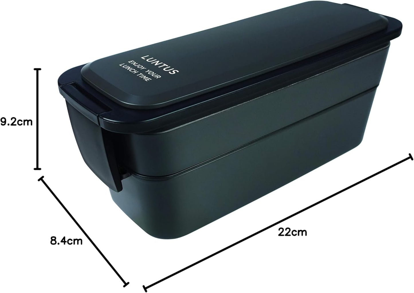 Asvel Bento Box Rantas FC-T800, Easy to Fit in a Bag, 800ml, Black, Slim Design A3527