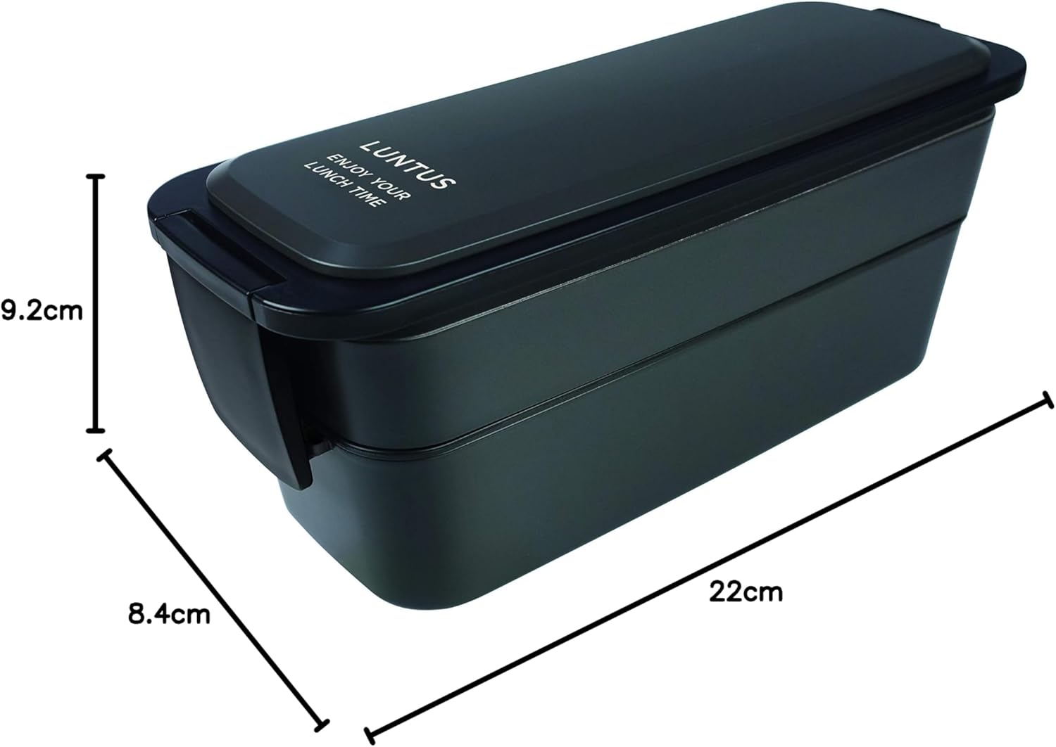 Asvel Bento Box Rantas FC-T800, Easy to Fit in a Bag, 800ml, Black, Slim Design A3527