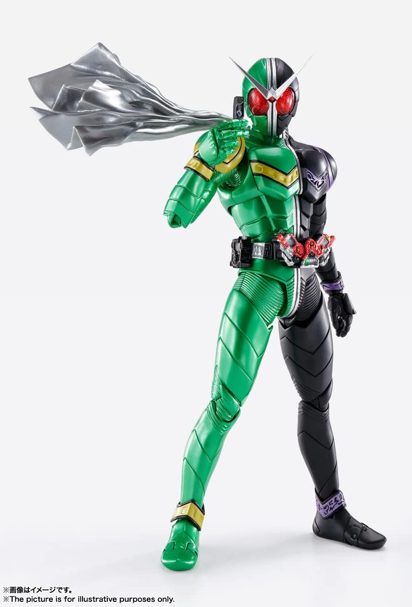 TAMASHII NATIONS S.H. Figuarts (True Bone Carving Manufacturing Method) Kamen Rider W Cyclone Joker Fuuto Detective Anime Adaptation Commemorative (Re-release Version), Approx. 5.7 inches (145 mm