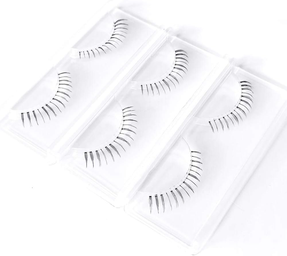 3 Pairs Lower Eyelashes False Eyelashes Transparent Axis False Eyelashes Natural Lower Eyelashes Lower Eyelashes High Quality Fiber Manual