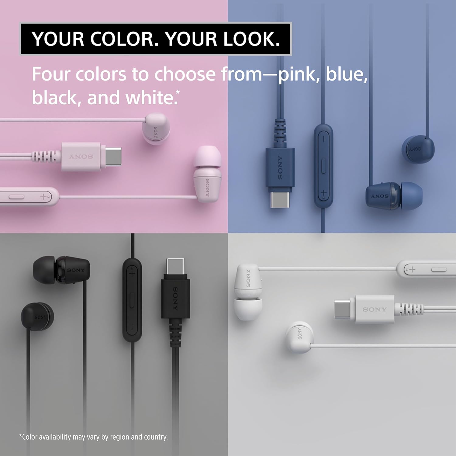 Sony IER-EX15C USB-C Plug Wired In-Ear Headphones for iPhone, Android, Cell Phones, Built-in Multifunction Buttons, Volume and Microphone Control for USB Audio Class 1.0 Devices, Black