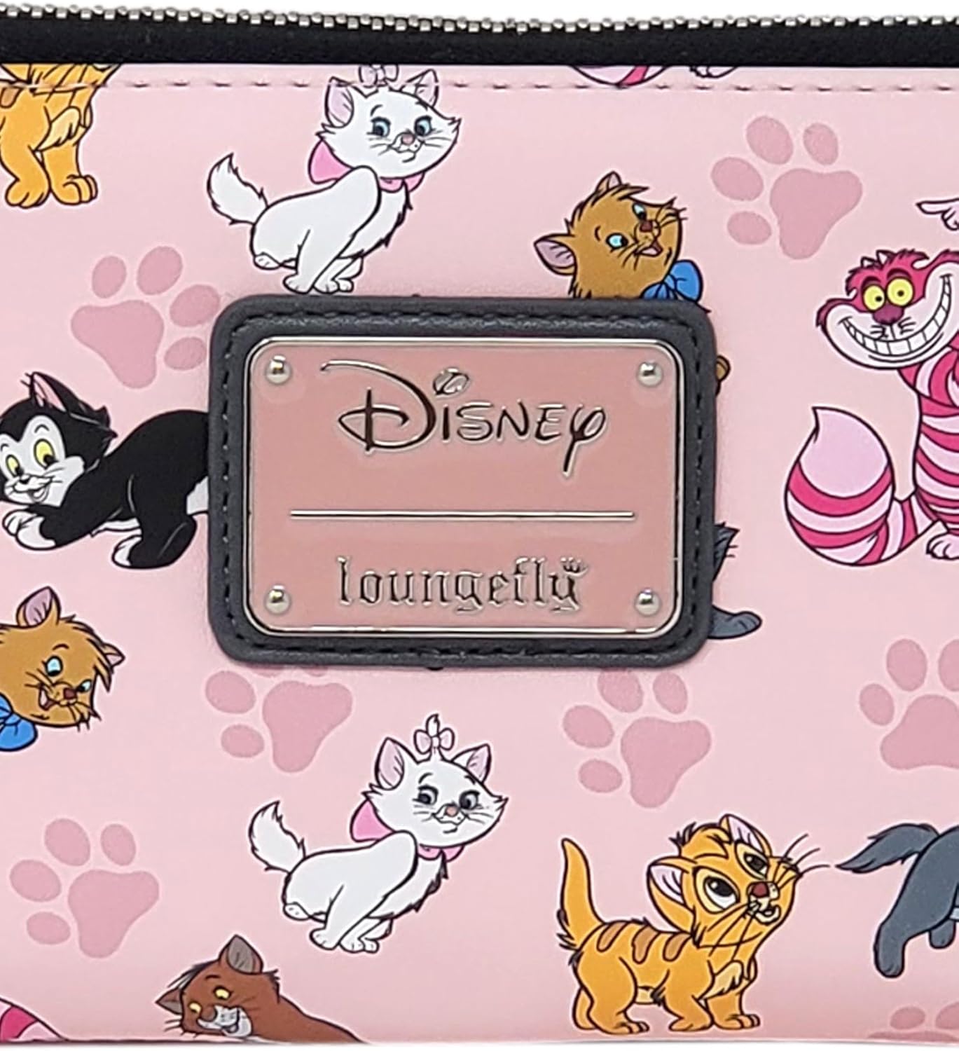 Loungefly Disney Cats - Cartera con cremallera tipo clutch de piel sintética