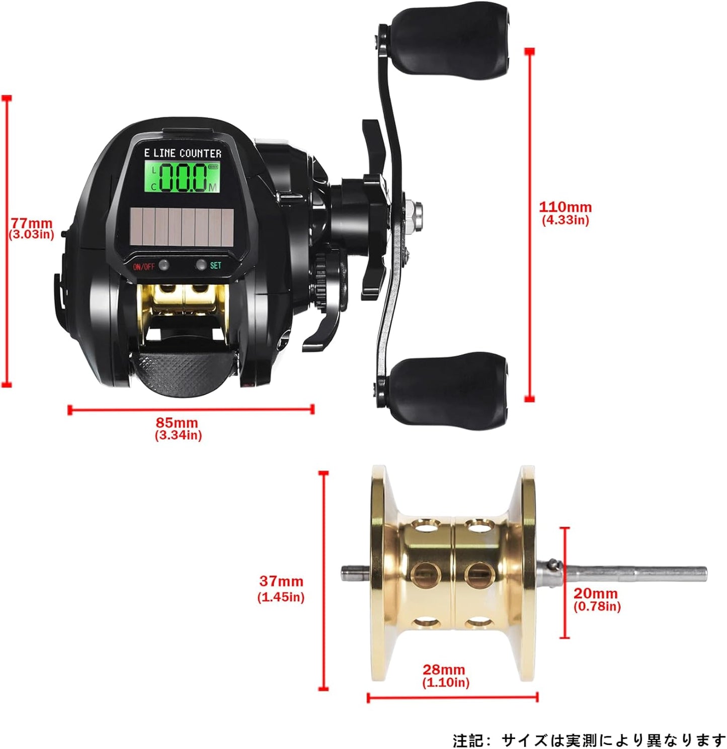 Electric Spinning Reel, USB Rechargeable & Long Operation, Smooth Winding Feel & Maximum Drag Force: 22.0 lbs (10 kg), High Precision 7.2:1 Gear Ratio, Powerful and Lightweight; Suitable for
