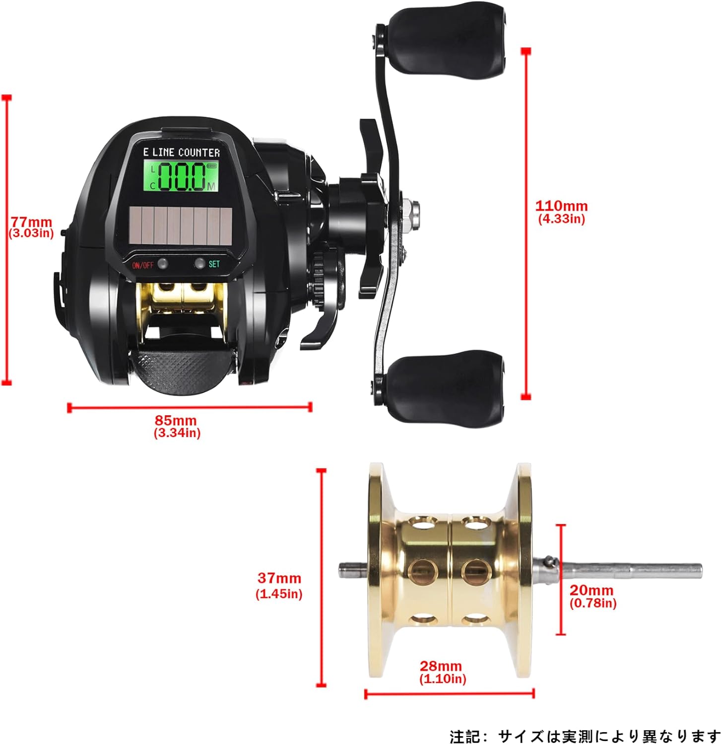 Electric Spinning Reel, USB Rechargeable & Long Operation, Smooth Winding Feel & Maximum Drag Force: 22.0 lbs (10 kg), High Precision 7.2:1 Gear Ratio, Powerful and Lightweight; Suitable for