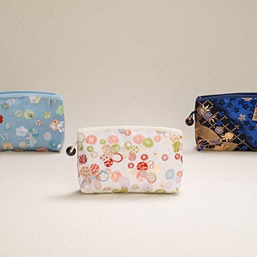 Kyoto Geibido Nishijin Woven Premium Brocade Cosmetic Pouch, Japanese Pattern, Made in Japan, black 02