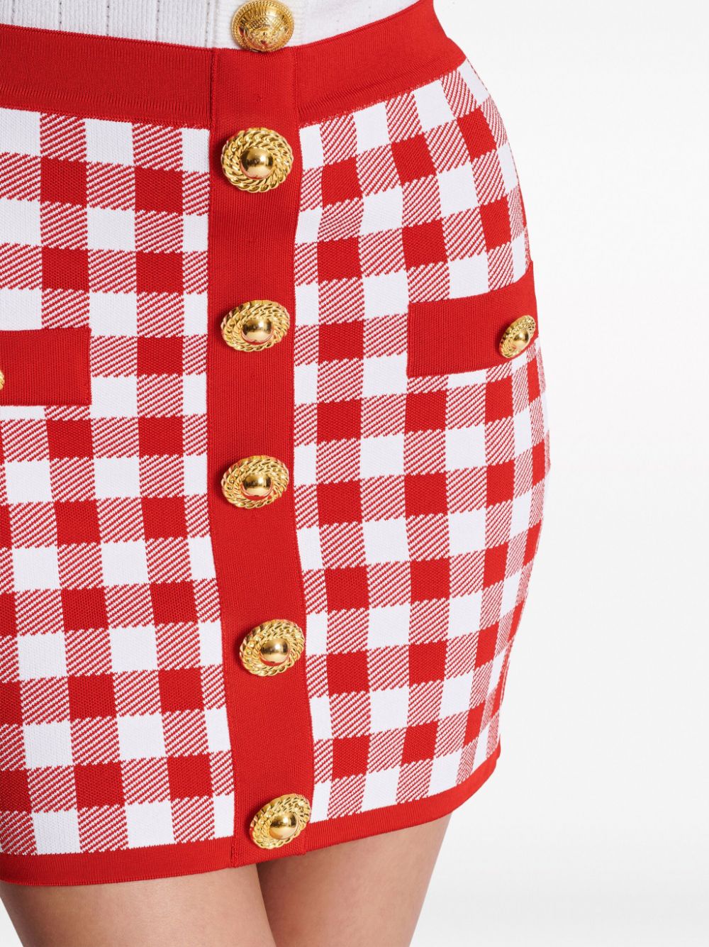 Balmain Vichyボタン付きミニスカート - Image 7