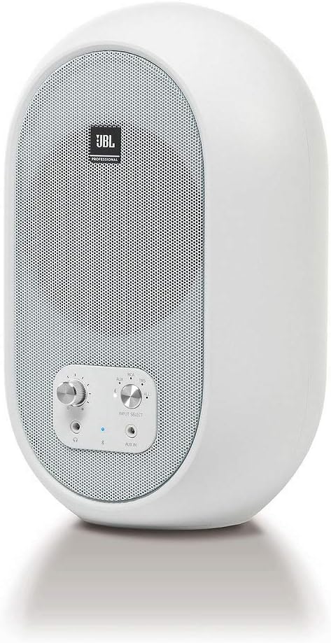 JBL Professional 104-BTW-Y3 Powered 2-Way Full Range Studio Monitor Speaker, 3 Year Warranty Model, Built-in Amplifier, 30W+30W High Output, Bluetooth 5.0 Compatible (White)