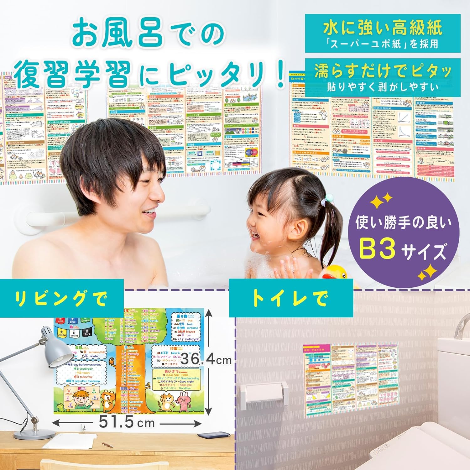 Dr. Routine's Cram School Bath Poster Mathematics Middle School Entrance Exam Set 3-piece Set B3 Size R-1 Properties of Numbers and Combinatorics Special Arithmetic Geometry (Plane and Solid