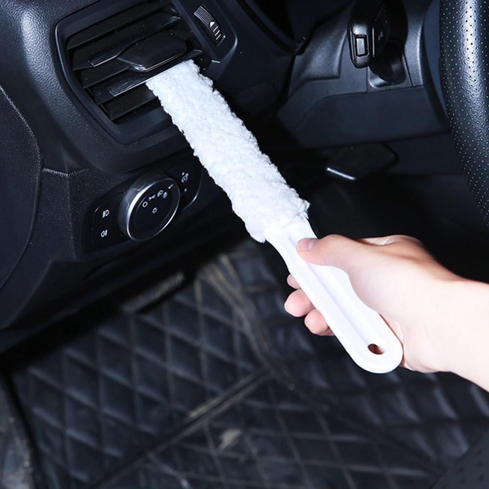 Air Conditioner Brush, 2 Replacement Heads Included, Air Conditioner Cleaning Brush, Fan, Air Vent Louver, Dust Removal, Ventilation Fan, Drain Outlet, Window, Sash, Kitchen, White