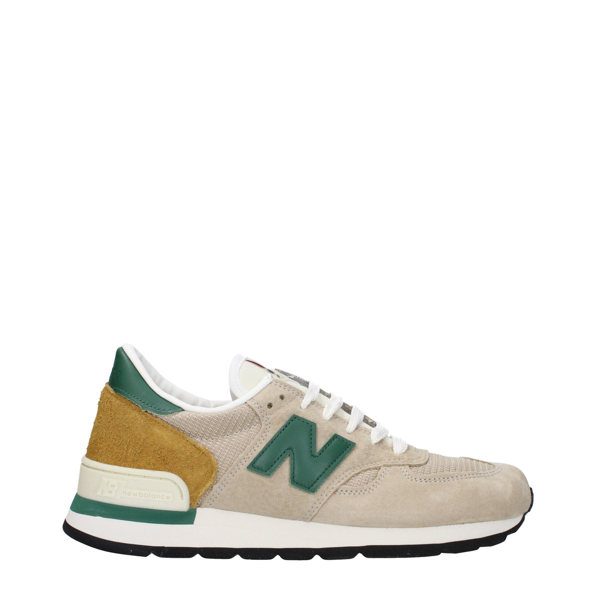 Designer Brand ニューバランススニーカー990メンズスエードベージュ/グリーン - Image 7