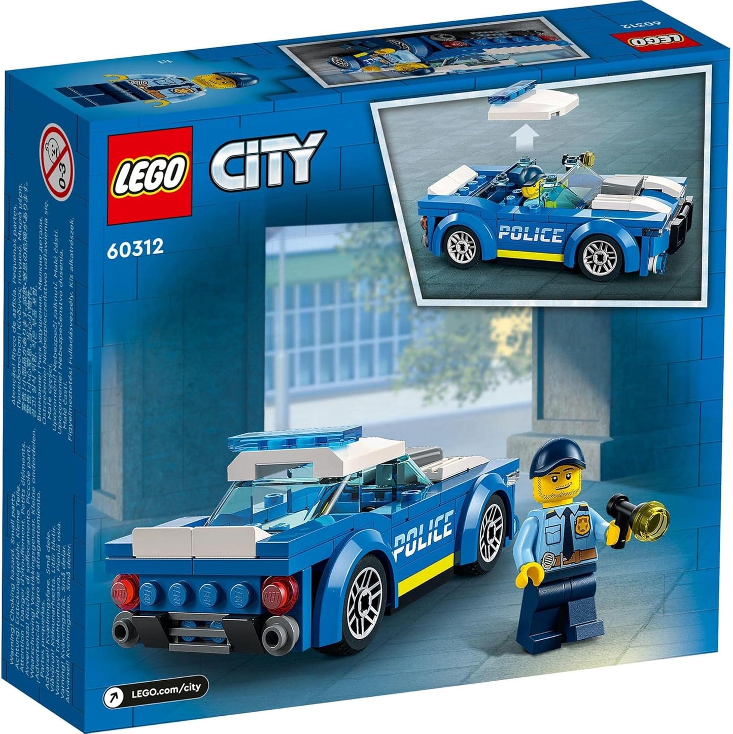 LEGO City Police Car Toy, Building Blocks, Educational Toy, Birthday Present, For Boys and Girls, Ages 5, 6, 7, 8, City Building, Patrol Car, Police, Vehicles, Cars, Mini Car, 60312