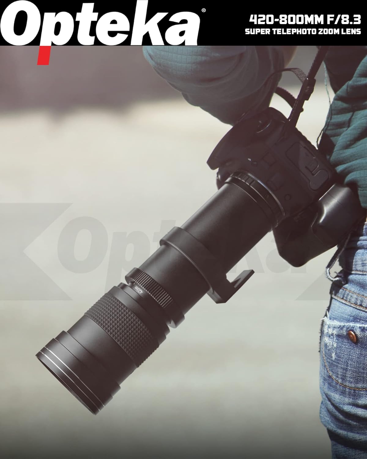 Opteka 420-800mm (w/ 2X- 840-1600mm) f/8.3 HD Telephoto Zoom Lens for Nikon DX FX F-Mount DSLR Cameras