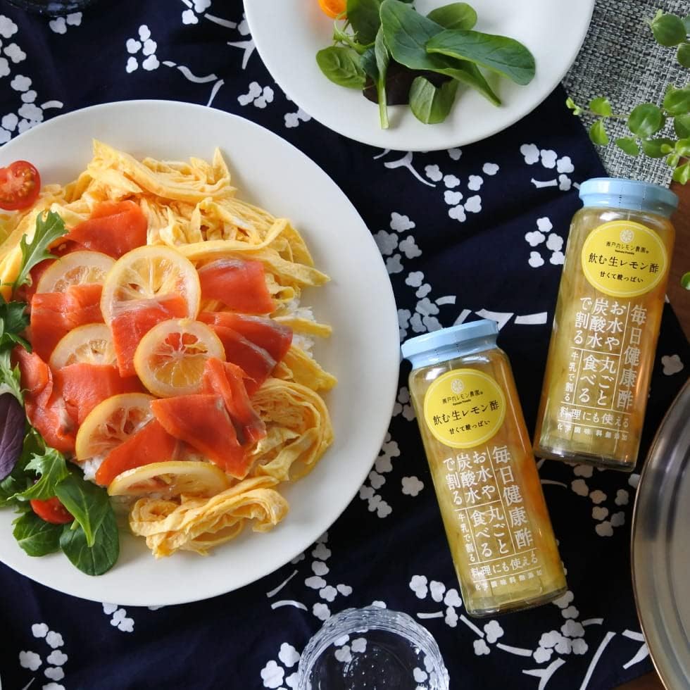 Setouchi Lemon & Apple Vinegar, 7.8 oz (220 g), Lemon, Made in Hiroshima Prefecture, Set of 6, Tau, Chemical Seasoning Additive, Health, Souvenir