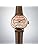 Seiko Watch PRESAGE Cocktail Time Mechanical Automatic (Hand Winding Included) for Women, Dial: Pink & Light Yellow Grade/Band: Light Brown/Case: Pink Gold