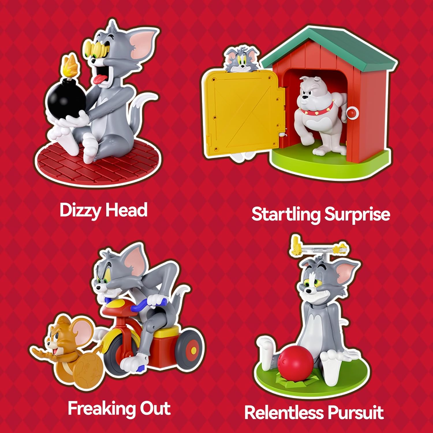 52TOYS x TOM and JERRY Poor TOM Series Movable Blind Box Spring Toy, Blind Box Trading Figure, Collectible Figure, Painted Toy Toy Toy for Cartoon Fans Kids Collectors Birthday Christmas Gift (1