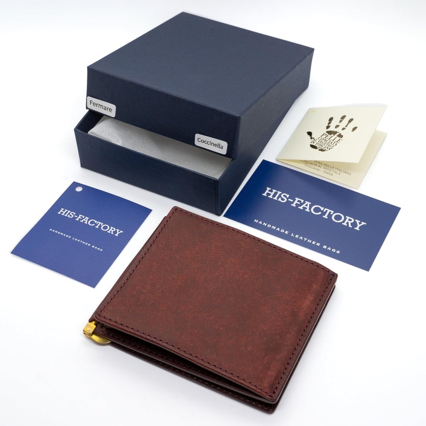 Hizu Factory Money Clip (with Coin Pocket), Pueblo Genuine Leather, Made in Japan, Artisan Handmade, Cotinella