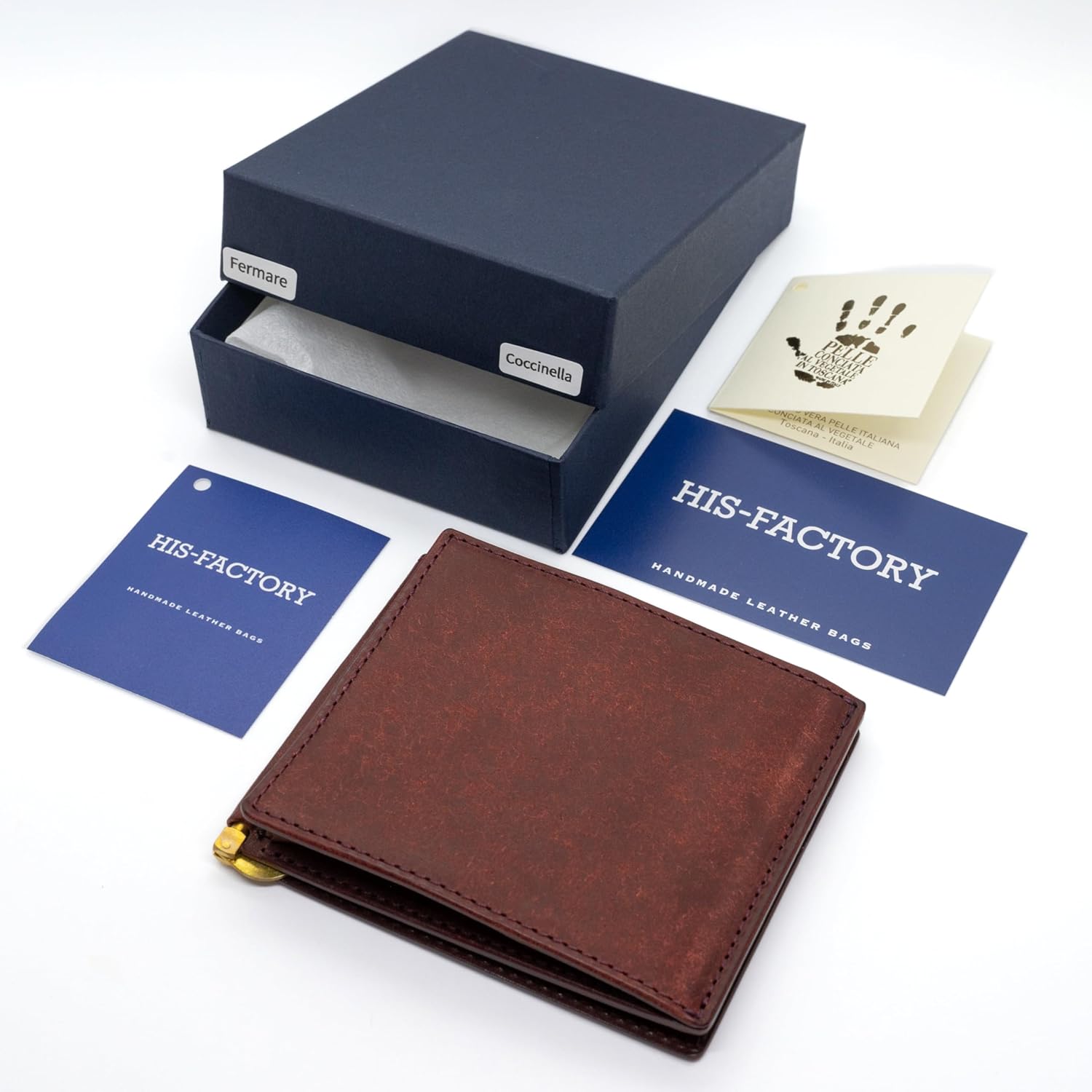 Hizu Factory Money Clip (with Coin Pocket), Pueblo Genuine Leather, Made in Japan, Artisan Handmade, Cotinella