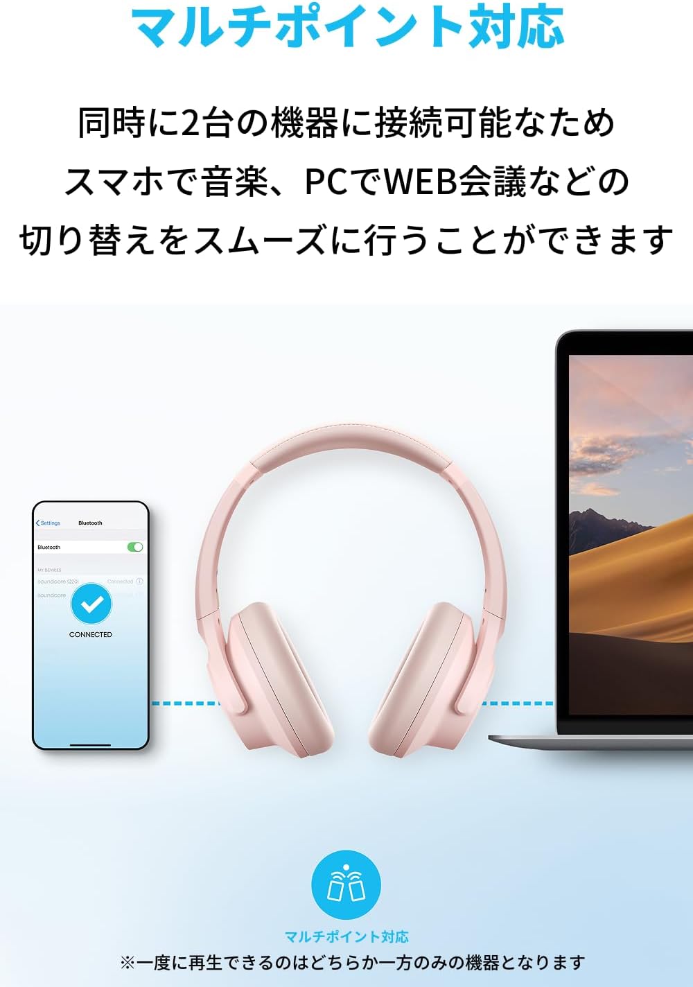 Anker Soundcore Q20i, Bluetooth 5.0 Wireless Headphones, Hybrid Active Noise Cancelling/Hi-Res Compatible (Wired) / Ambient Sound Mode/Deep Bass / Up to 60 Hours of Long Music Playback / Sound