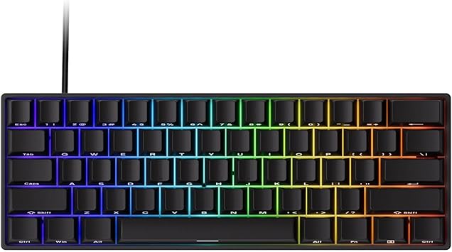 MonsGeek FUN60 Pro SP Wired Model, HE Sensor, 0.0004 inch (0.01 mm), Rapid Trigger Compatible, Magnetic Switch, Akko Glare Magnetic Switch, English Layout, Numeric Keypadless, Side Print, Wired 8K