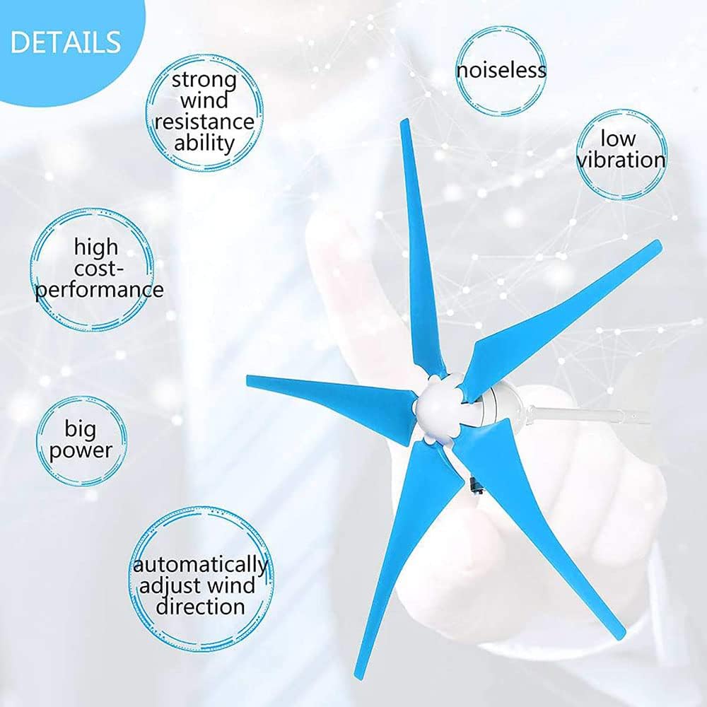 風力タービン、風力タービンジェネレーター 12V 水平風力発電機 風車 エネルギー タービン ホームキャンプ用、A (C)