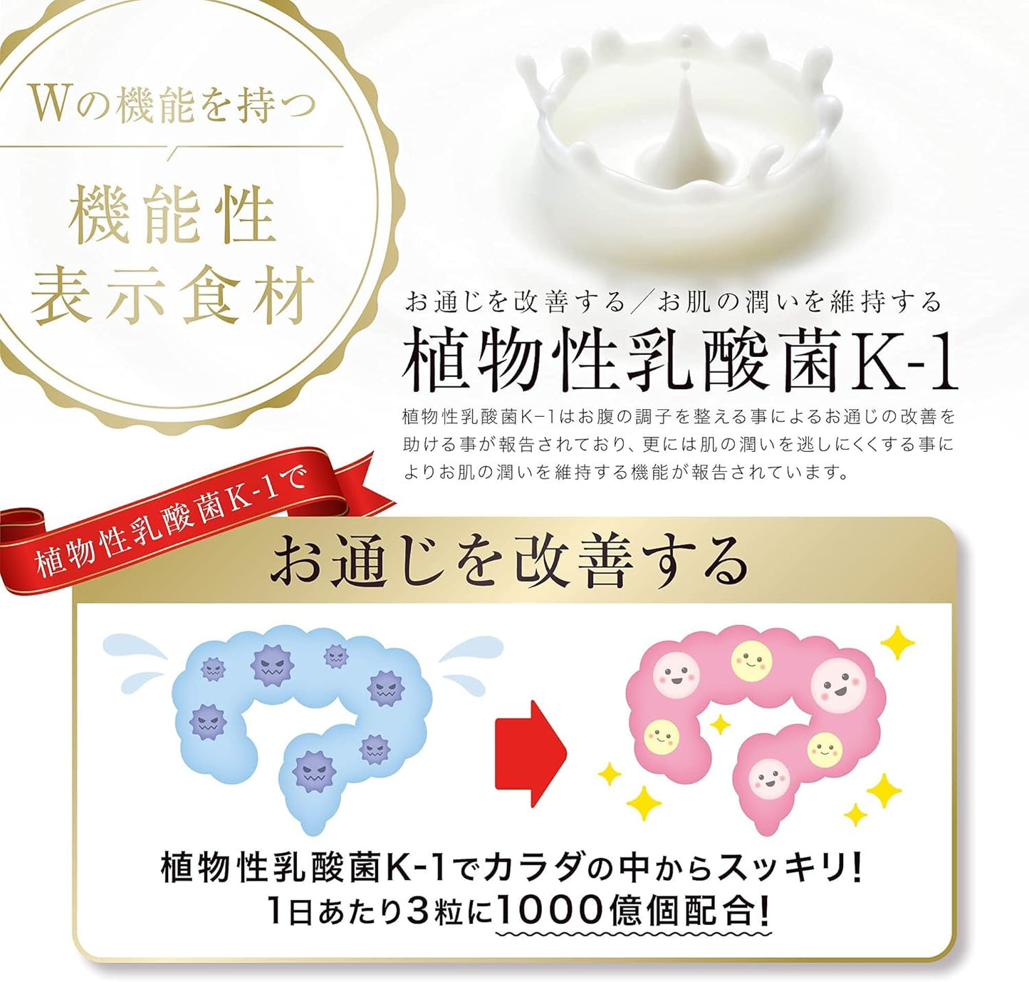 Aokinomori Black Ginger Lactic Acid Bacteria Food with Functional Display K-1 Salacia, Inulin, Kombucha, Enzyme, Black Vinegar, Proanthocyanidin, 90 Tablets, 30 Day Supply