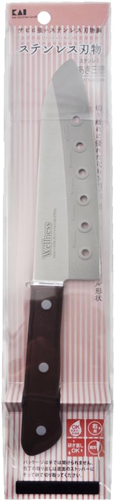 Kai Corporation AB5583 Perforated Santoku Knife, 6.5 inches (165 mm) Wellness