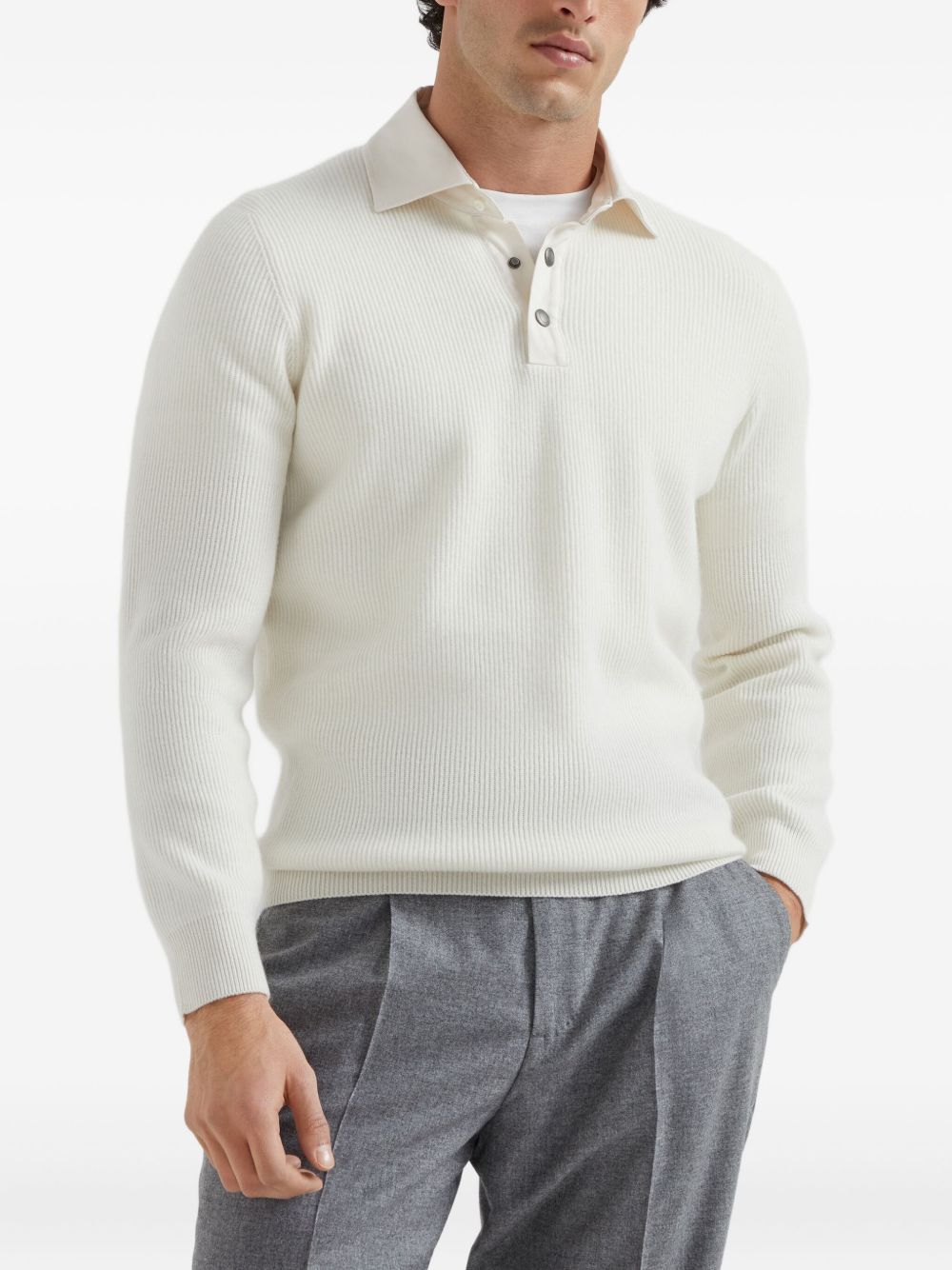 Brunello Brunello Cucinelli Cashmere Polo Shirt - Image 7