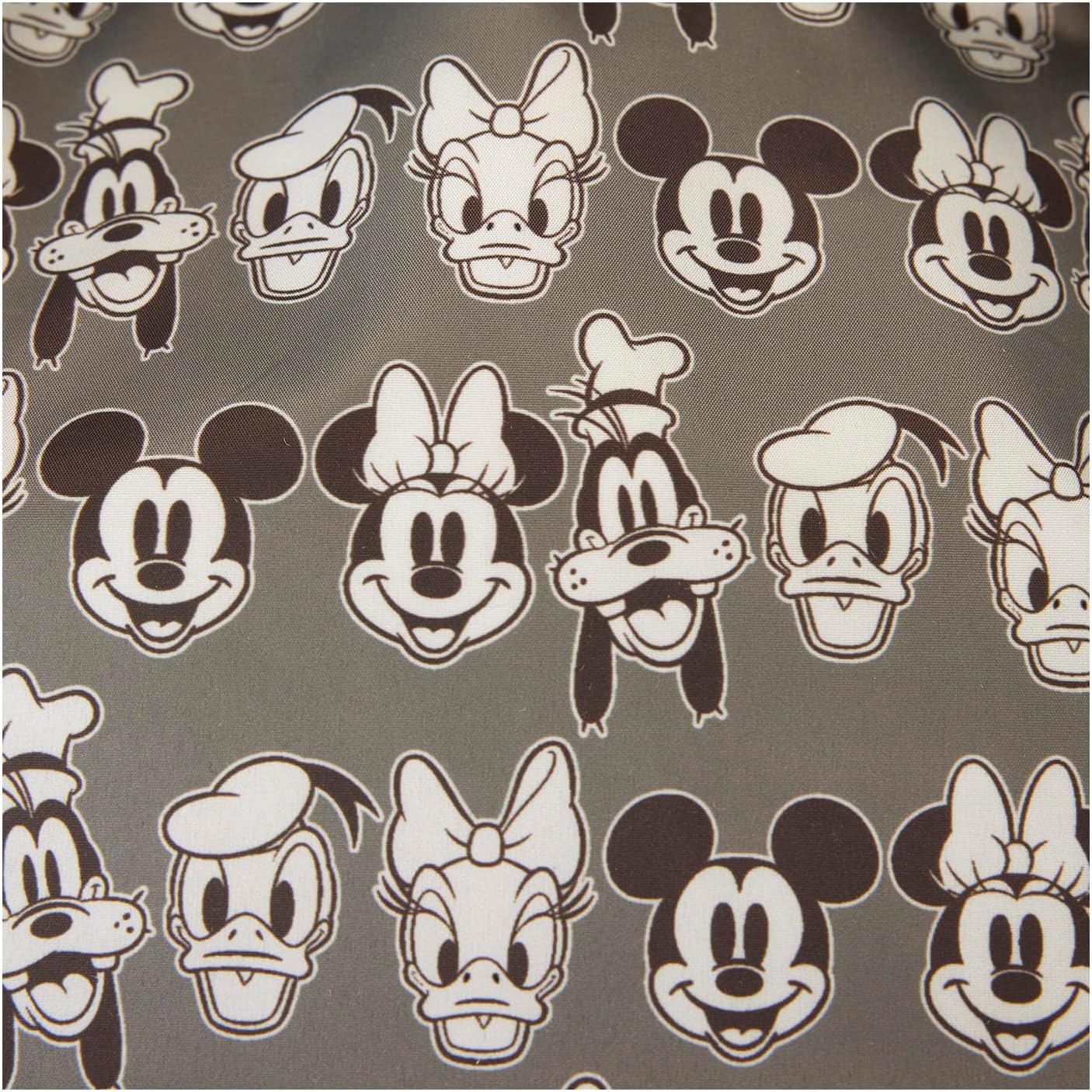 Loungefly Disney Mickey and Friends - Mini bolso de mano de piel sintética y lona