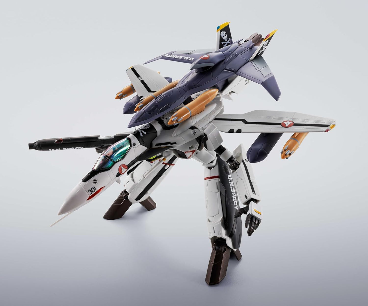 TAMASHII NATIONS HI-METAL R Macross Zero VF-0S Phoenix (Roy Focker Unit) + QF-2200D-B Ghost, Approx. 5.5 inches (140 mm), ABS & Die-Cast & PVC Pre-Painted Action Figure
