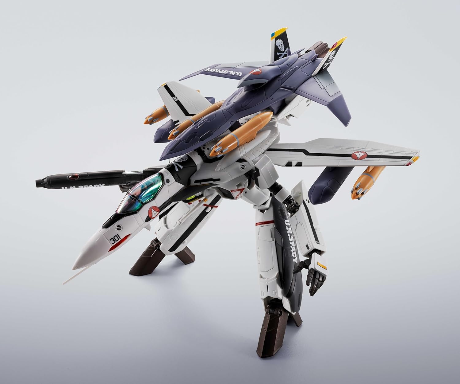 TAMASHII NATIONS HI-METAL R Macross Zero VF-0S Phoenix (Roy Focker Unit) + QF-2200D-B Ghost, Approx. 5.5 inches (140 mm), ABS & Die-Cast & PVC Pre-Painted Action Figure