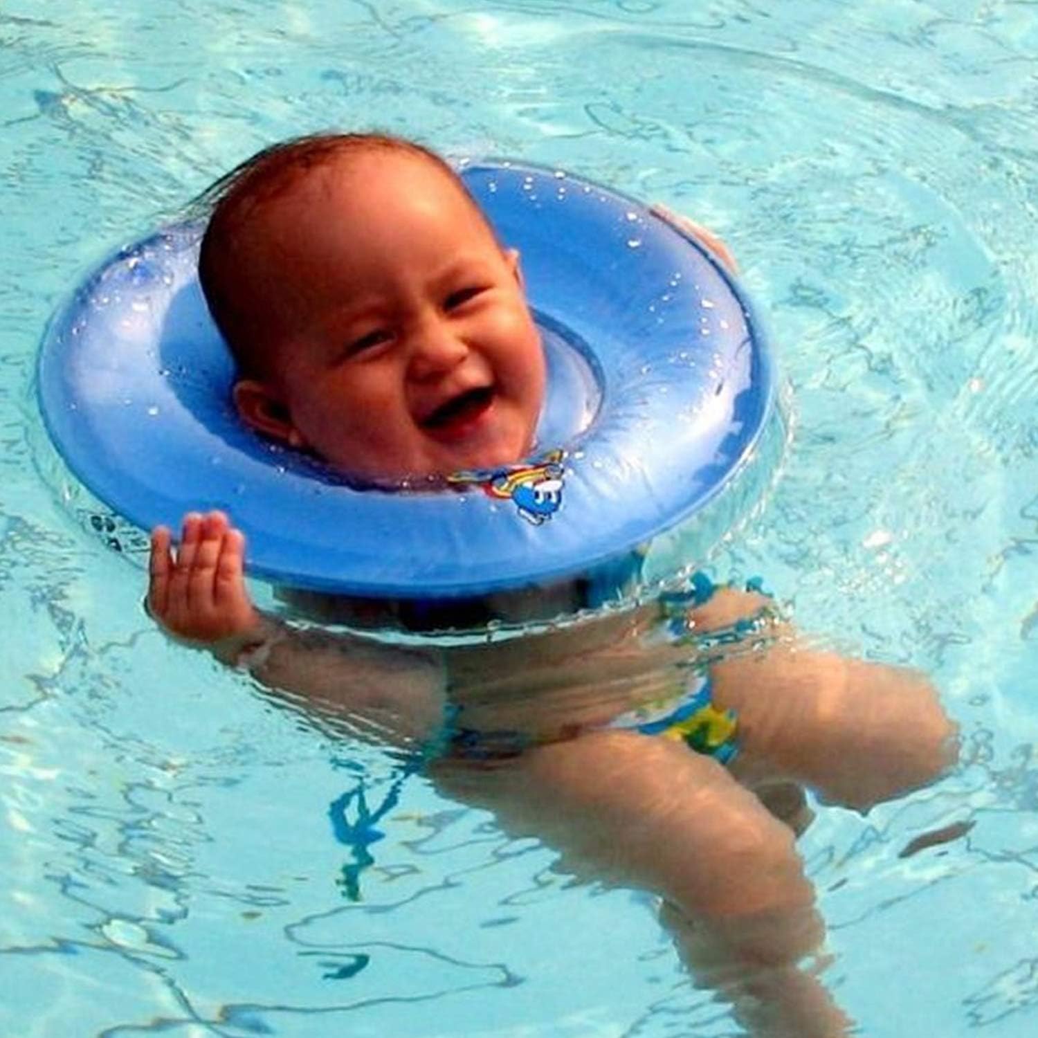 Teamoy 2 Piece Water Play Pants Set for 0-3 Years Old Baby Adjustable Size with Button Waterproof Outer Layer Polyester Mesh Inner Layer Diaper Cover Swimming Class Park Beach Pool (Couds + Flowers