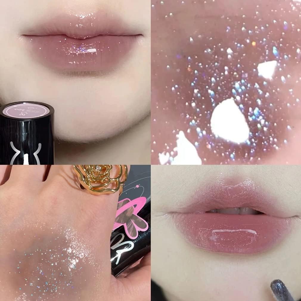 Lip Tint, Mirror Tint, Moisturizing, Glitter, High Color, Long Lasting, Lipstick, Gloss, Moisturizing, Non-Stick Lip Mask, Lip Gloss, Won't Fall Off, Popular, Red Lip, 9 Colors, Chinese Cosmetics