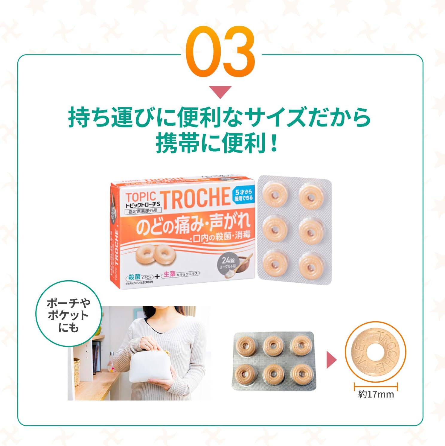 【 For Children 】 Topick Troches S 24 Tablets x 2 Pack Nissin Pharmaceutical Co., Ltd. Yogurt Flavor Sore Throat Oral Disinfection Bad Breath Removal [Designated Quasi-Drug]