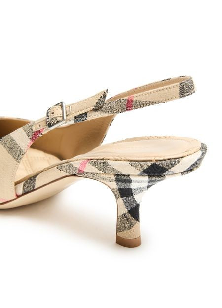 BURBERRY Birdie Check slingback pumps - Image 7