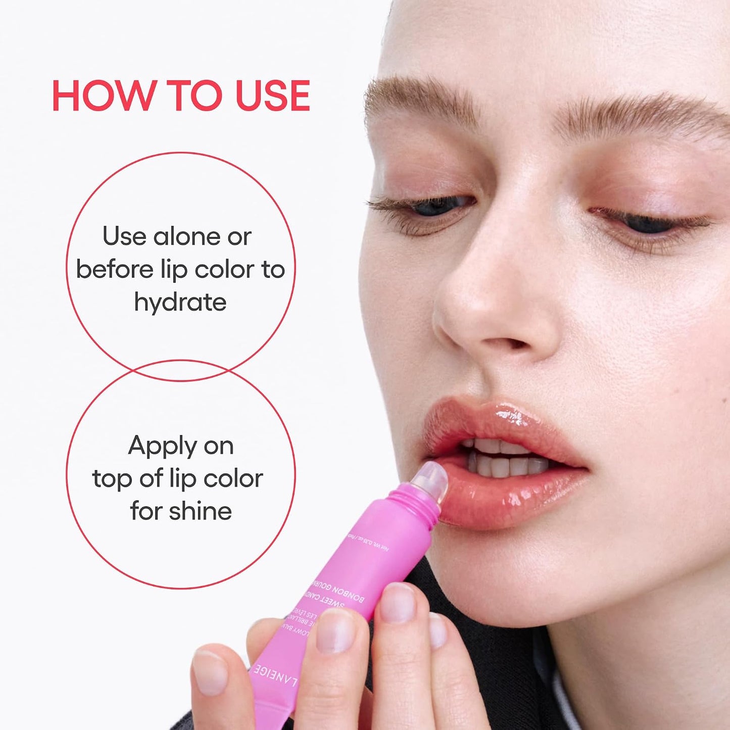 LANEIGE Lip Glowy Balm: Sheer Tinted Lip Treatment Balm Tube with Shea & Murumuru Butters for Hydrating, Moisturizing, Glossy, Non-Sticky Shine, Berry | Korean Skin Care